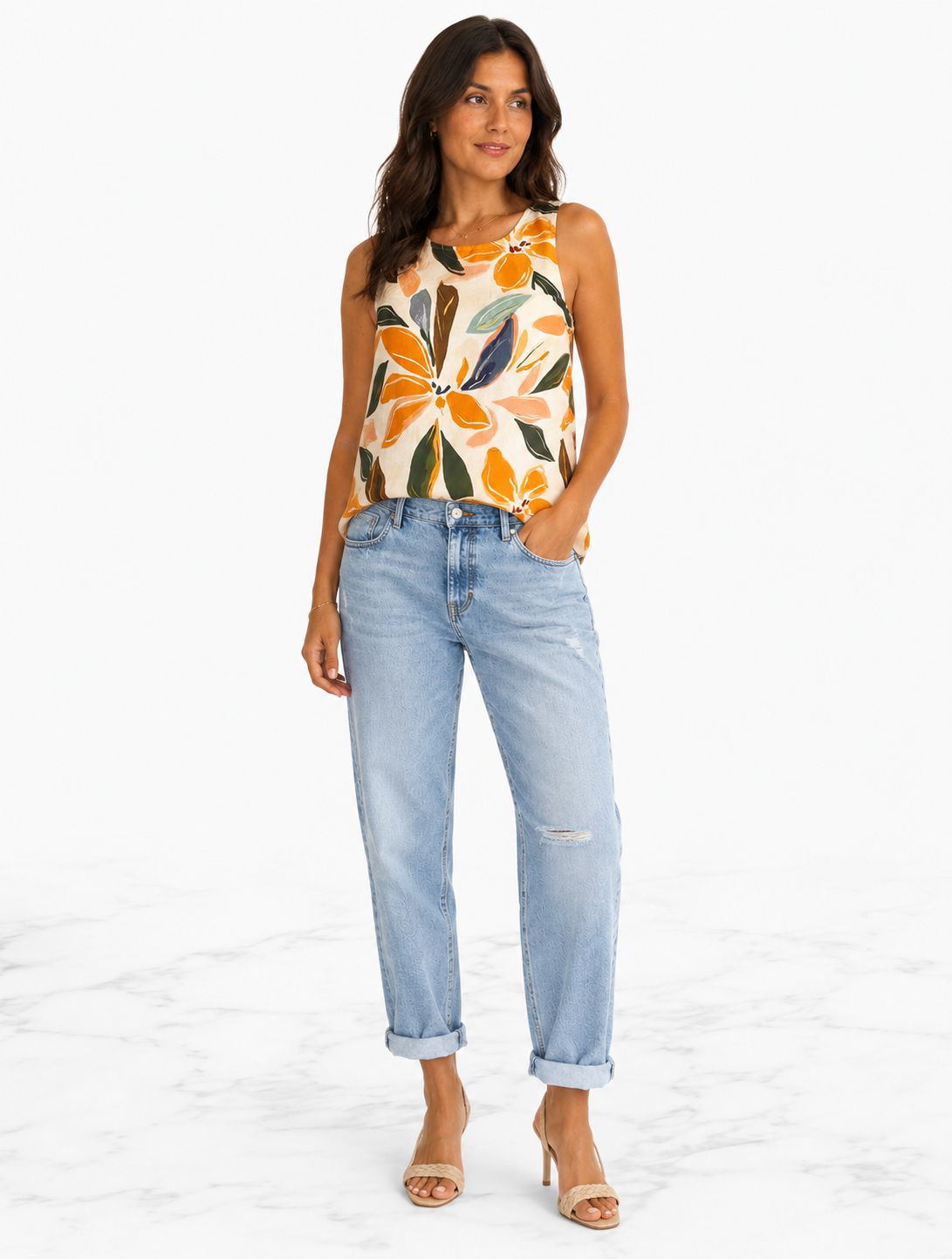 The Mila Floral Bow Back Top