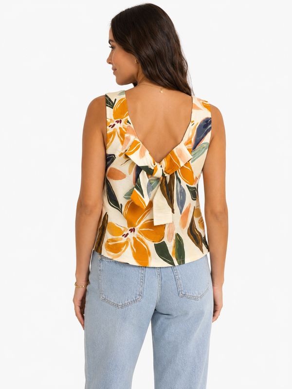 The Mila Floral Bow Back Top