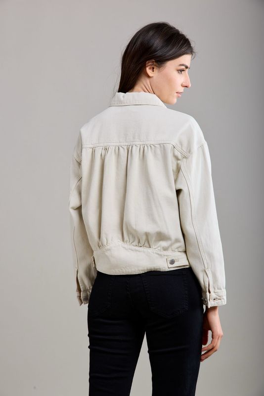 Toxik Denim Jacket In Beige