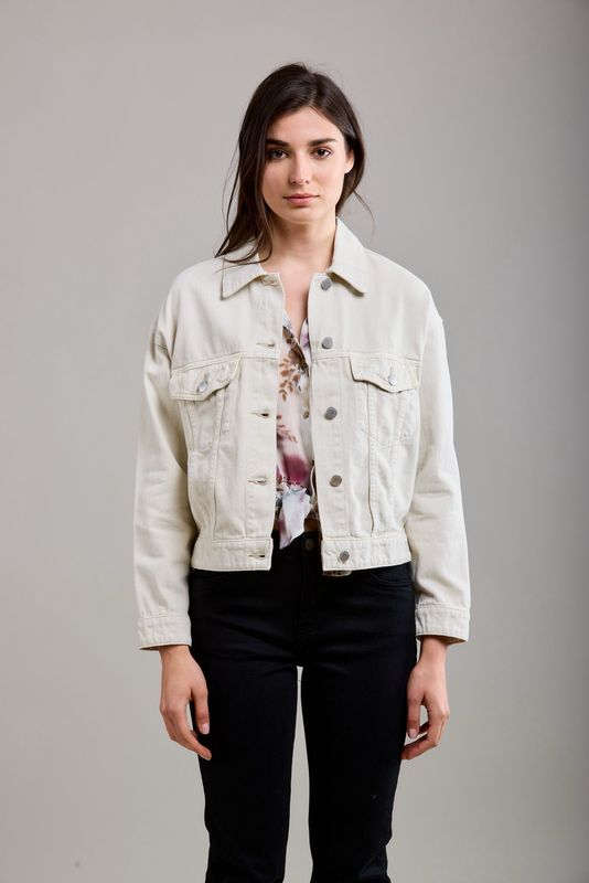Toxik Denim Jacket In Beige