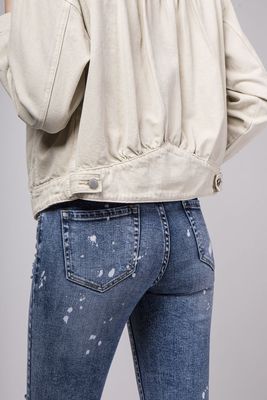 Toxik Denim Jacket In Beige