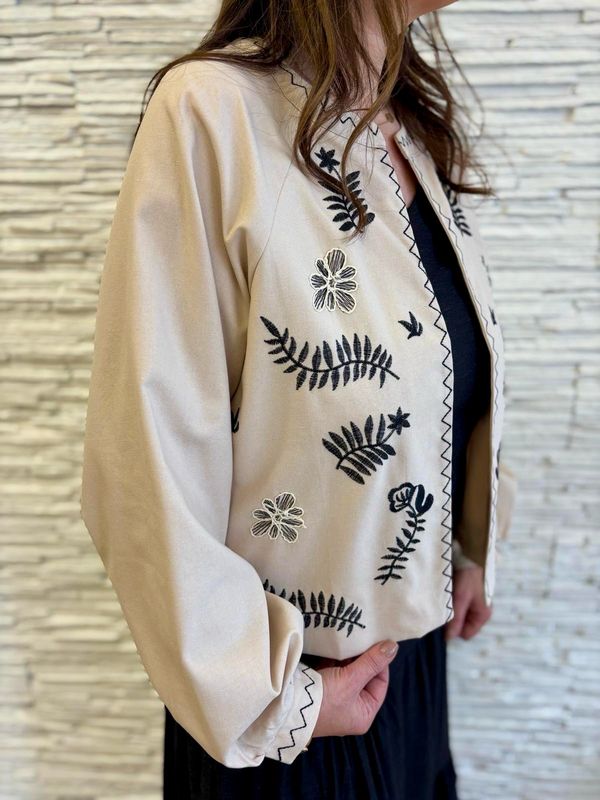 The Leisha Kimono Jacket In Beige