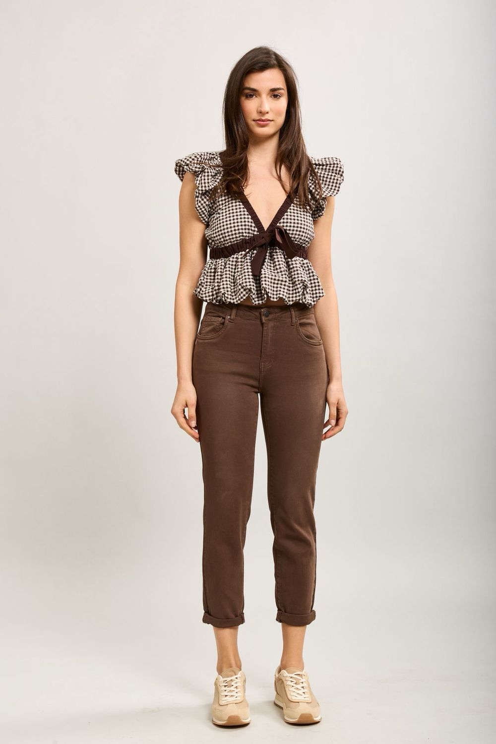 Toxik Boyfriend Jeans In Chocolate Brown