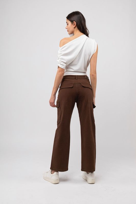 Toxik Cargo Jeans in Chocolate Brown