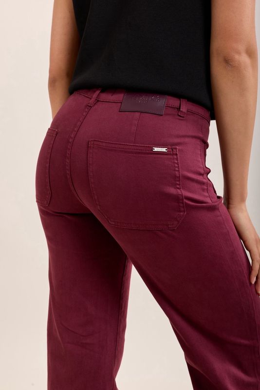 Toxik High Waisted Two Pocket Flare In Wine