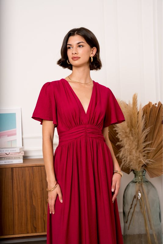 The Ashley Maxi Dress In Raspberry
