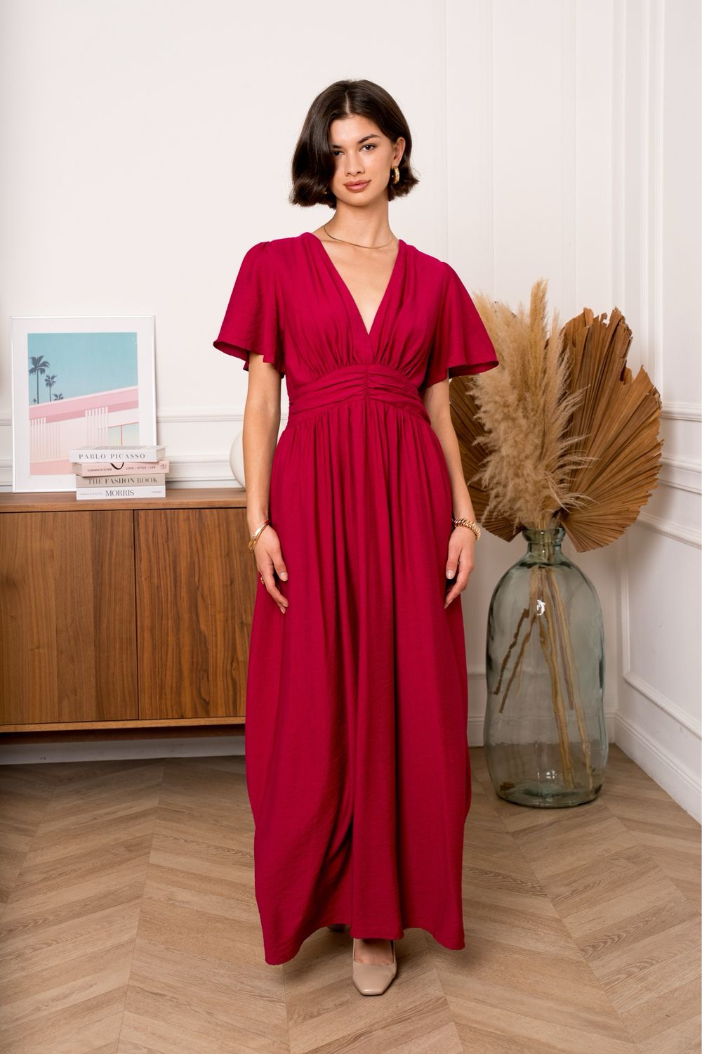 The Ashley Maxi Dress In Raspberry