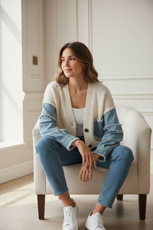The Joanne Denim Sleeve Cardigan