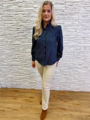 The Abigail Breton Stripe Shirt In Navy