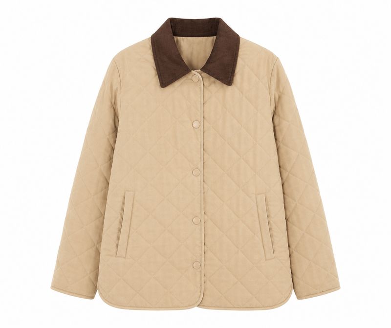 The Mari Quilted Jacket In Beige