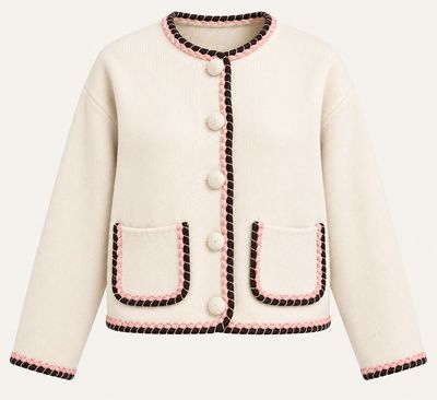 The Paris Chanel Inspired Cardigan In White