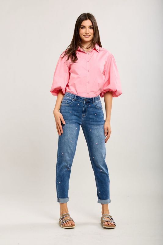 Toxik Boyfriend Jeans With Love Hearts