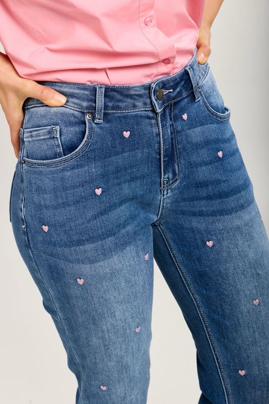 Toxik Boyfriend Jeans With Love Hearts