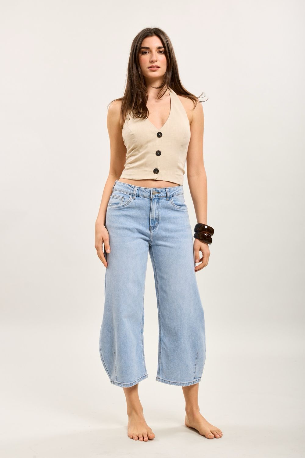 Toxik Light Wash Crop Barel Jeans