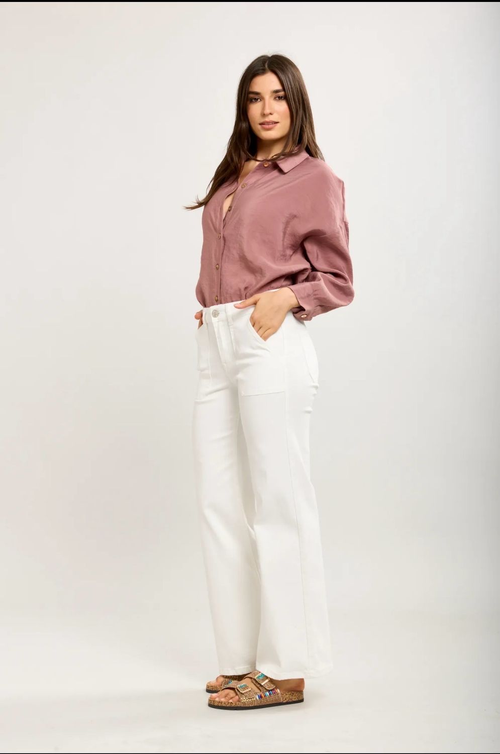 The Toxik Wide Leg Jeans In  White