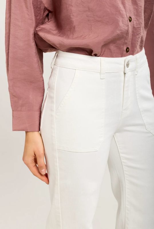 Toxik Wide Leg Jeans With Pocket Detailing In White