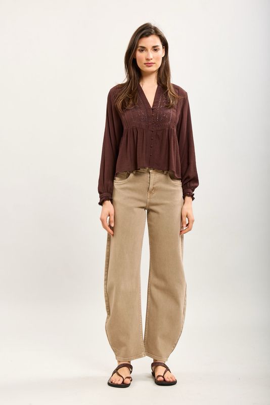 Toxik Beige Barrel Jeans