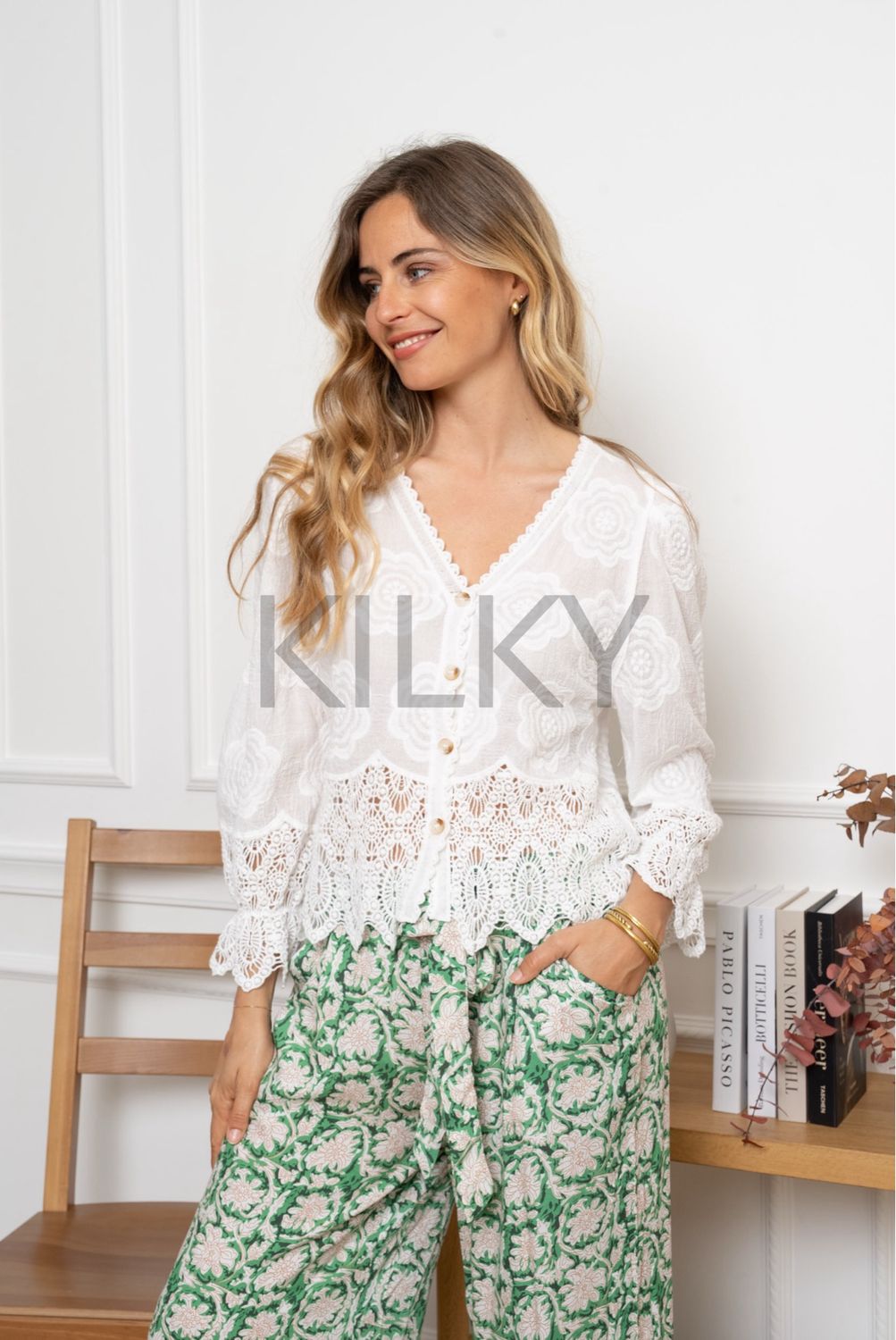 The Annabelle Broderie Anglaise Blouse In White