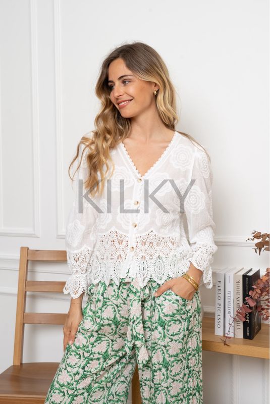 The Annabelle Broderie Anglaise Blouse In White
