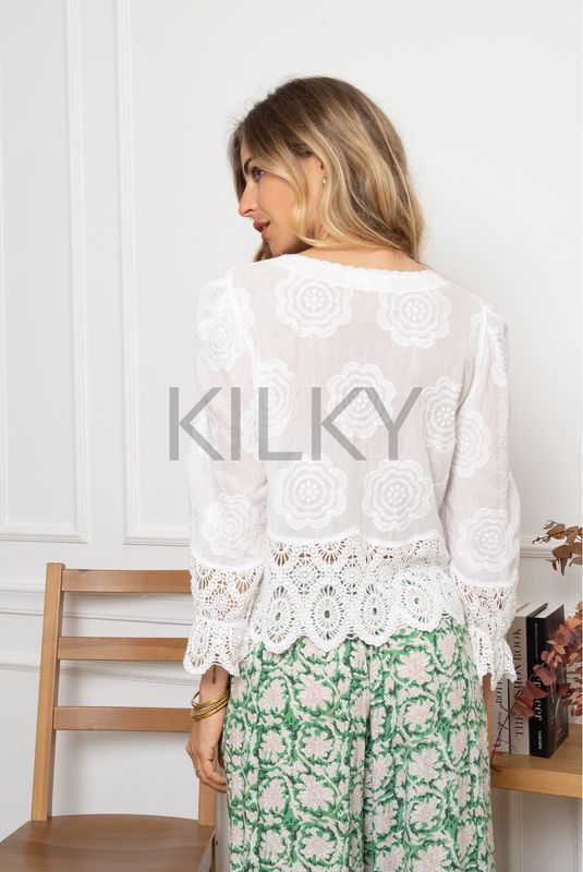 The Annabelle Broderie Anglaise Blouse In White