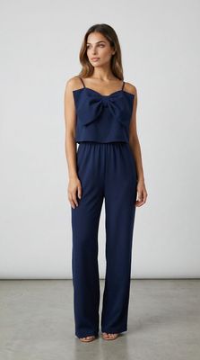 The Navy Bow Jumpsuit