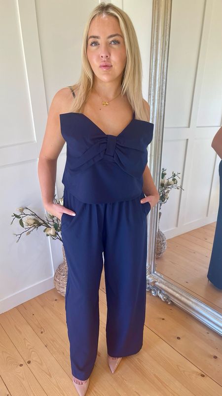 The Navy Bow Jumpsuit