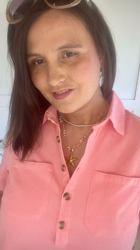 The Emily Shirt Dress In Coral Pink