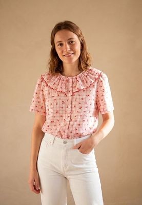 The Sasha Collar Blouse in Red