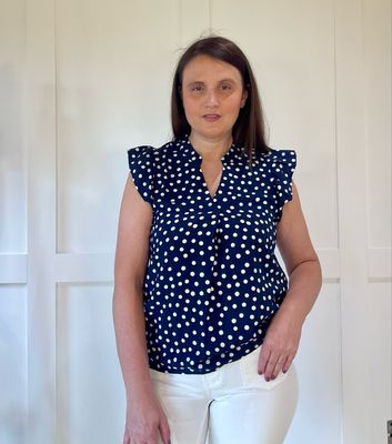 The Polka Dot Blouse In Navy