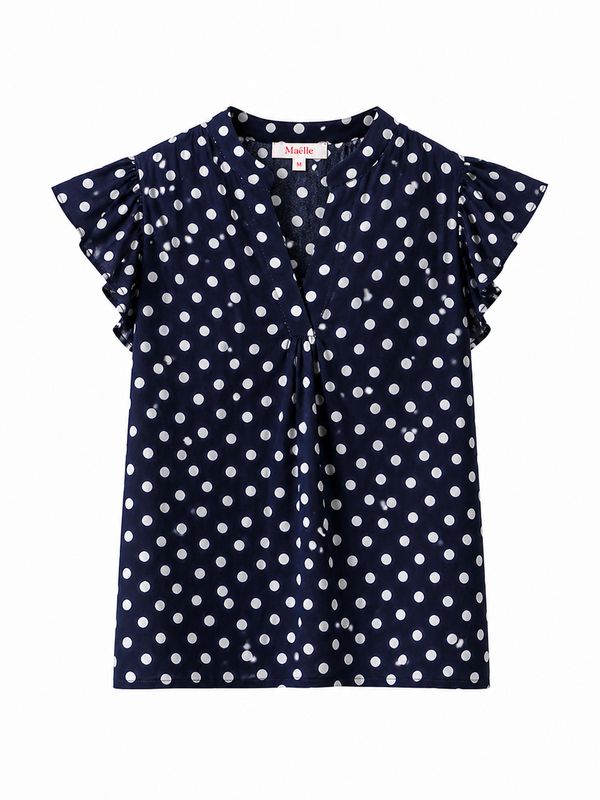 The Polka Dot Blouse In Navy
