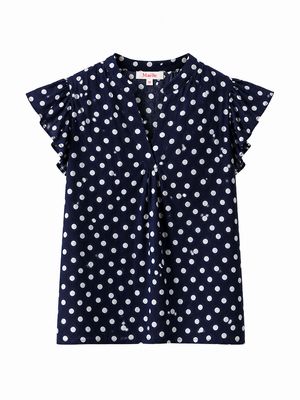 The Polka Dot Blouse In Navy