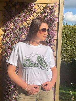 The Cute High Top Trainer T-Shirt In Khaki