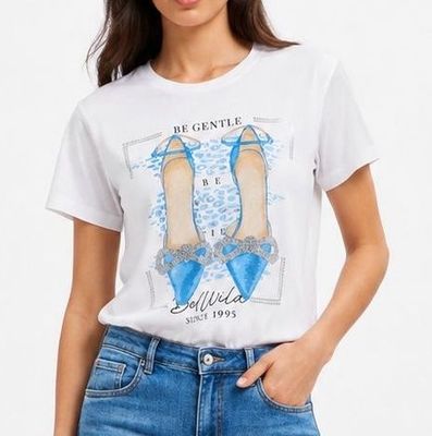 The Cute Bow Heels T Shirt in Blue