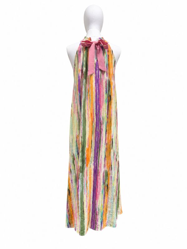 The Rainbow Halter Maxi Dress