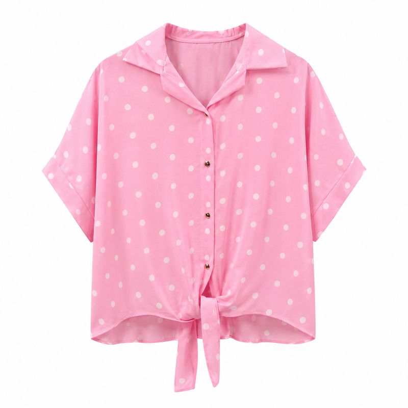 The Pink Polka Dot Tie Blouse