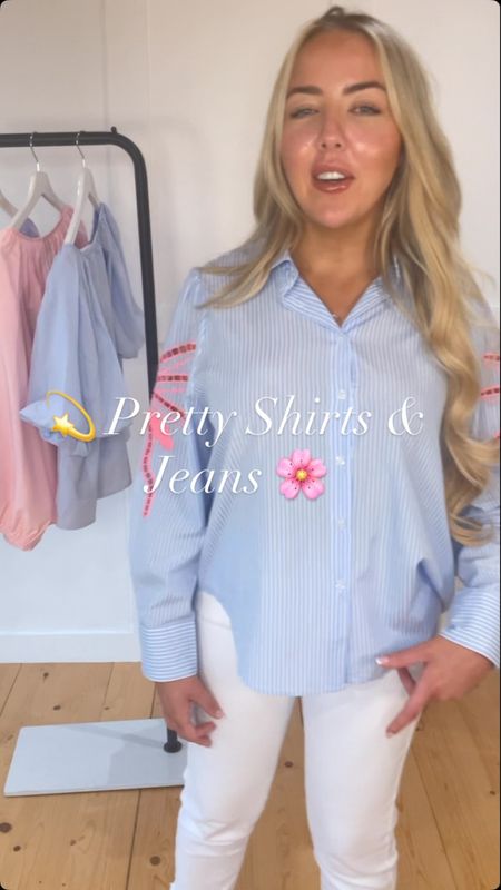 The Palm Tree Fine Shirt With Pink Embroidered Sleeve