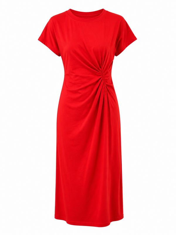 Scarlet Twist Midi Dress