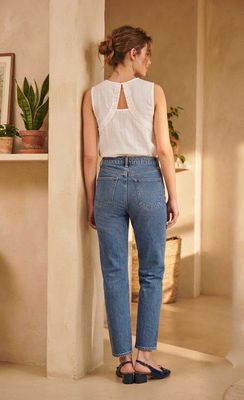The Shelly Embroidered Top In White