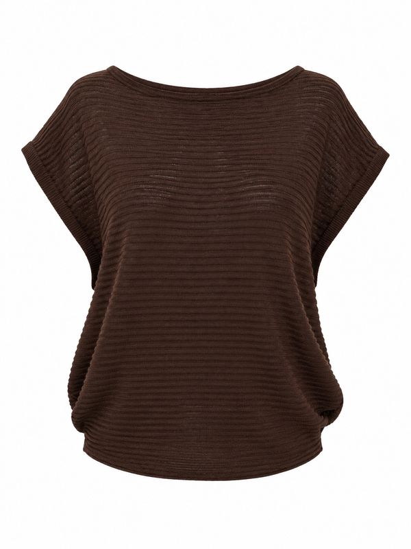 The Harriet Chocolate Brown Fine Knit Batwing Top