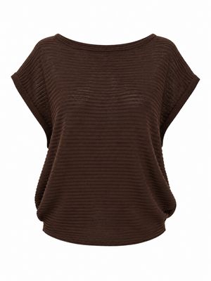 The Harriet Chocolate Brown Fine Knit Batwing Top