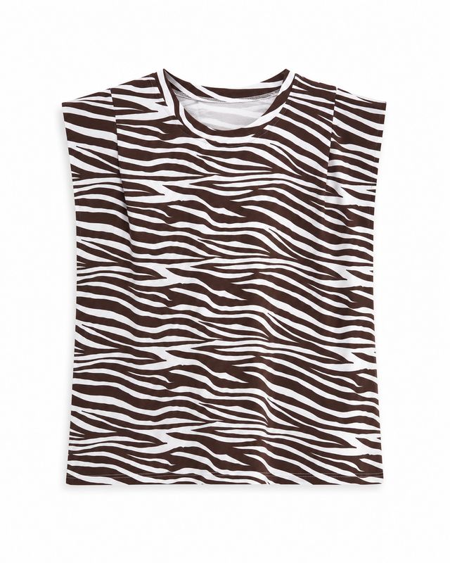 The Shiloh Zebra Print Shoulder Top
