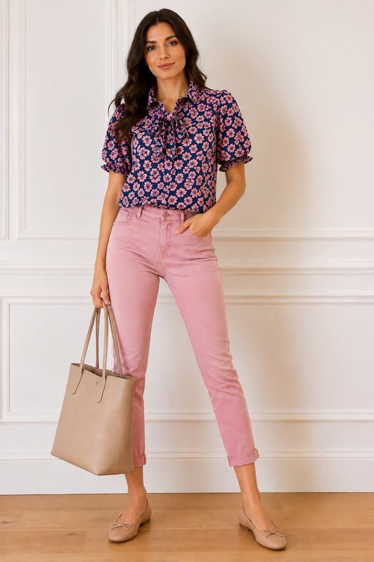 The Aspen Floral Tie-Neck Blouse