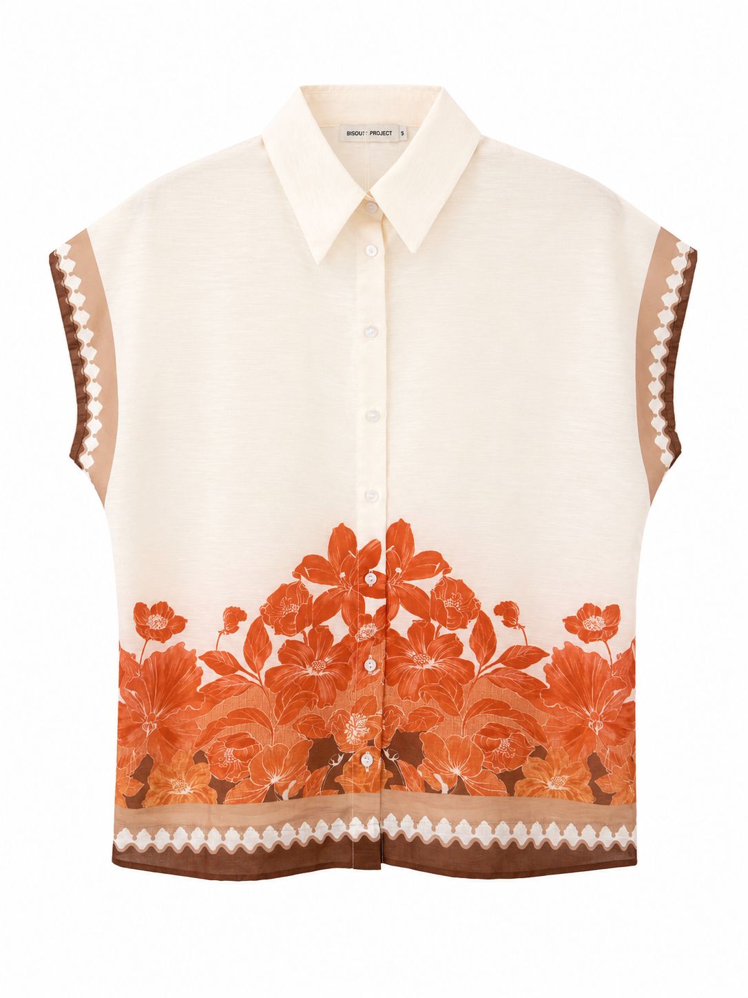The Amber Floral Border Cap Sleeve Blouse