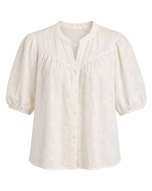 The Lana Embroidered Blouse In Off White
