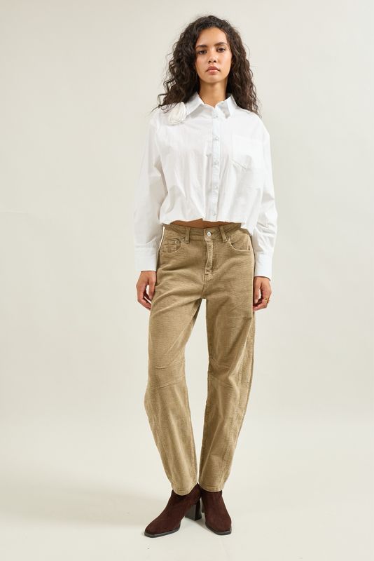 The Jolie Barrel Cord In Taupe
