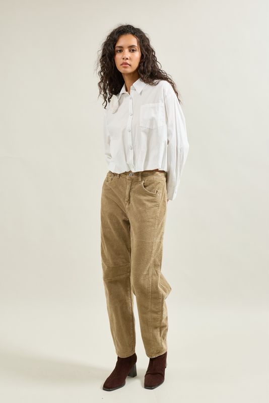 The Jolie Barrel Cord In Taupe