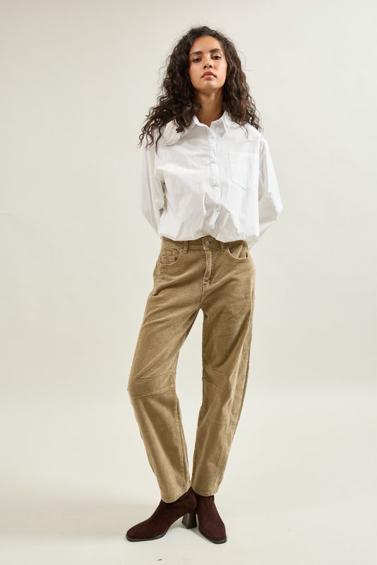 The Jolie Barrel Cord In Taupe