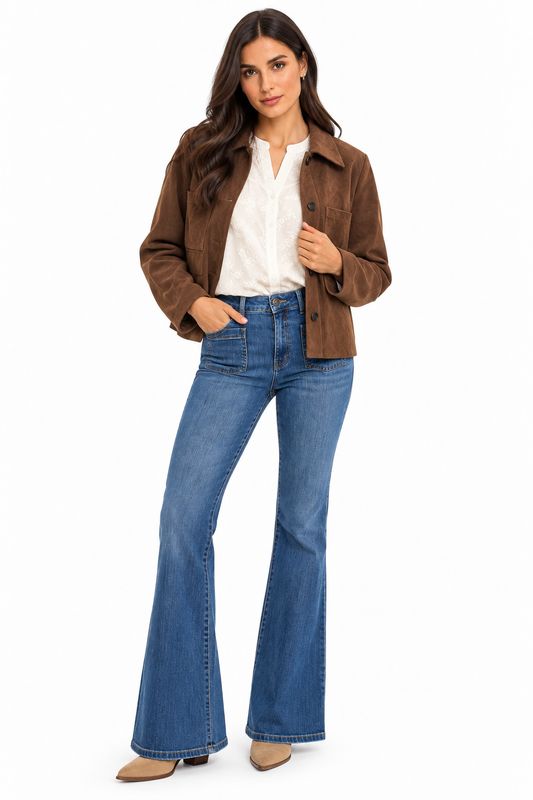 The Layla Suede Jacket In Chocolate Brown