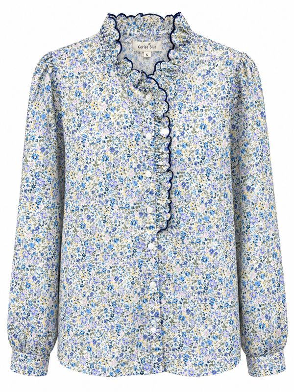 The Amelia Floral Blouse In Blue