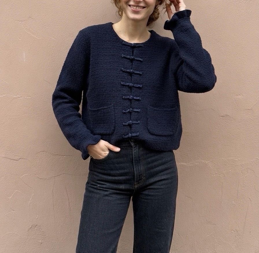 The Darcy Navy Textured Jacket
